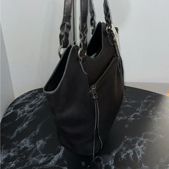 The Sak Handbag Sierra Leather Black Shopper Shoulder Bag AUTHENTIC NWT - Picture 3 of 12